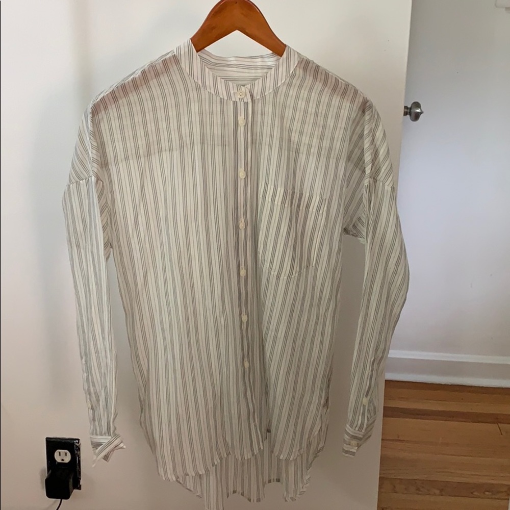 Madewell Striped blouse pop-over, size XS but fits oversized